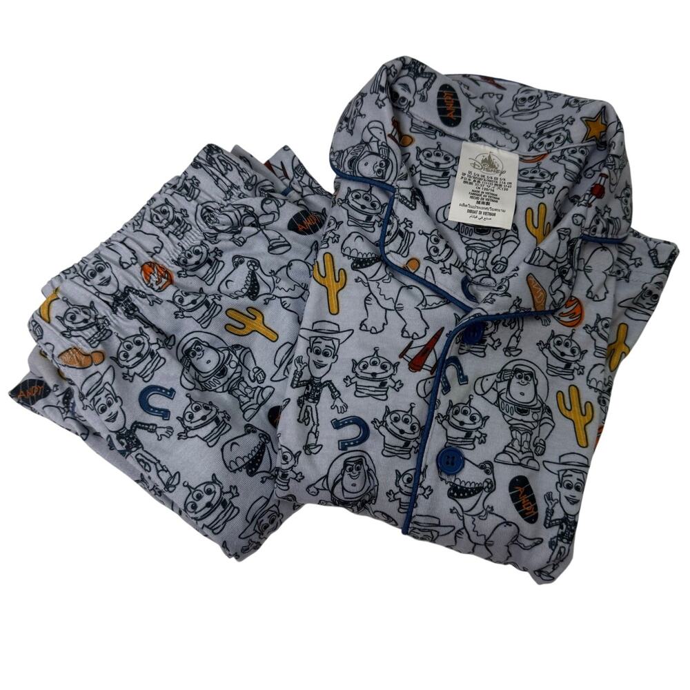 Disney Toy Story Woody Buzz Lightyear Alien Pajama Set Size 5/6 Flame Resistant